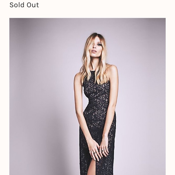 Free People 🌟 Sheer Lace Maxi Column Dress - Picture 1 of 8